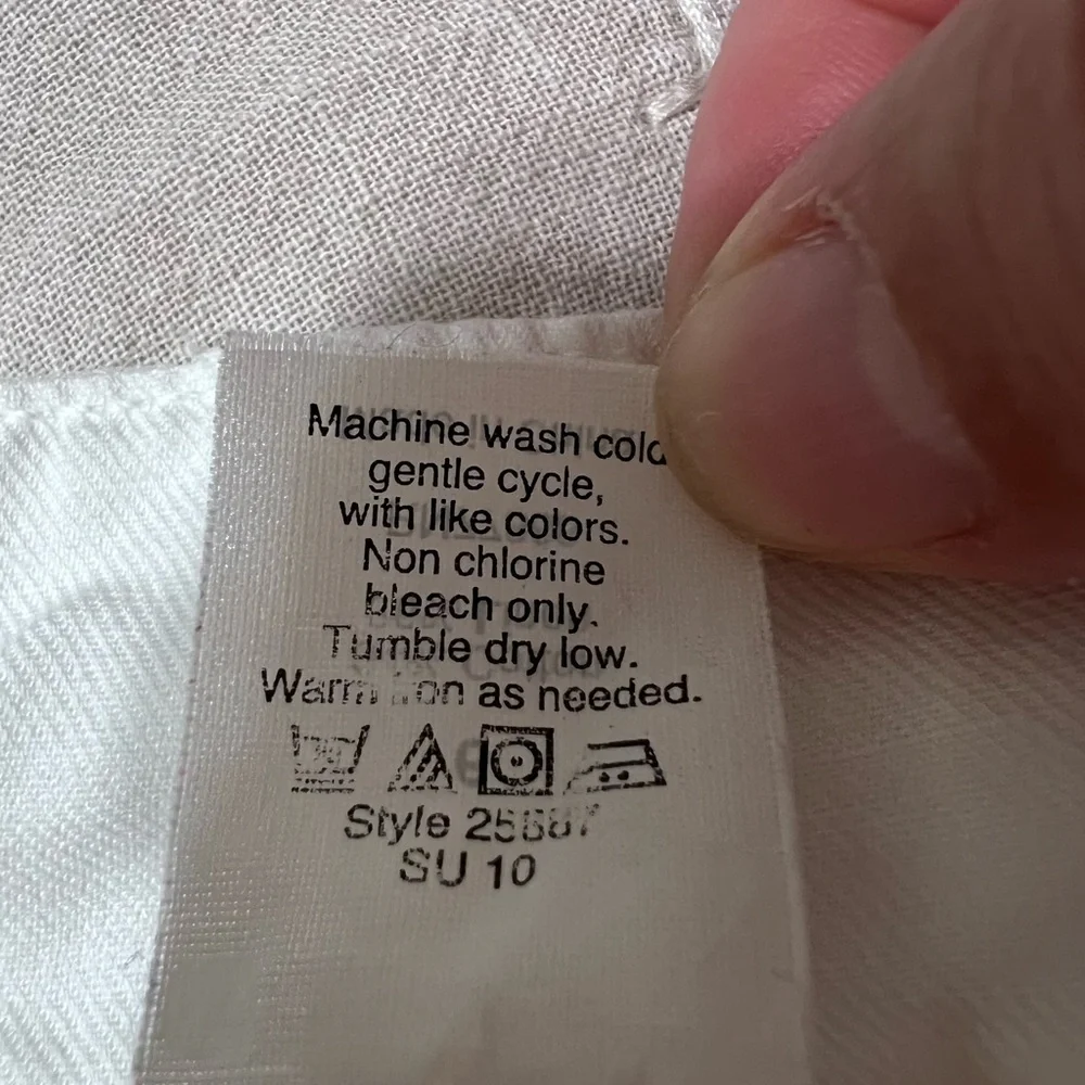Crew Cotton Linen White/Ivory Front Pockets Zipper Closure Short Skirt Sz/6